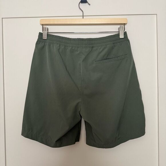 J Crew Flex Shorts 7'' Mens Size S Green Pull On Elastic Waist Polyester Beach - Picture 4 of 11